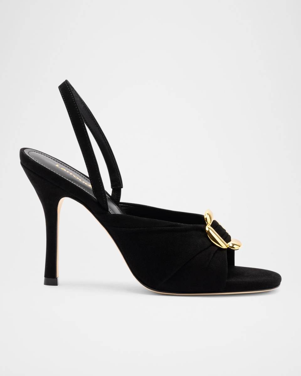 Mayfair Suede Buckle Slingback Sandals